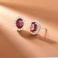 thumbnail image 2 of 925 Sterling Silver Red Ruby Stud Earrings for Women, 2 of 2