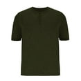 thumbnail image 2 of SwiftWear Men's Muscle Slim Henley Shirts Classic Button Short Sleeve T-Shirt Workout Shirts for Men, Army Green-L, 2 of 5