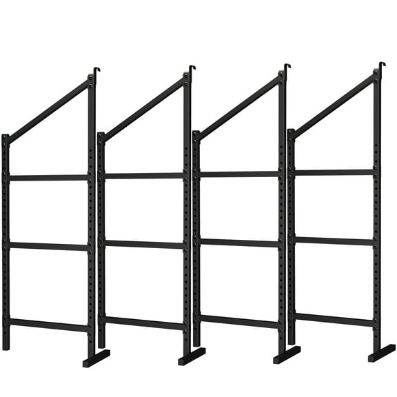 Heavy-Duty Shipping Container Shelving 4-Pack - Adjustable 3-Tier Steel Shelves, 800lb Load Rating per Bracket for Garage & Workshop Storage