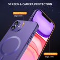 thumbnail image 6 of for iPhone 11 Case, Compatible with MagSafe, Matte Luxury Soft Metallic Luster for Women Girls with Full Camera Lens Protection Shockproof Slim Phone Case, Purple, 6 of 14