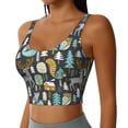 thumbnail image 2 of Pofeuu Moose Squirrel owls tree Print Sports Bra for Women Sexy Vest Yoga Running Gym Fitness Crop Bras Tops-X-Large, 2 of 8