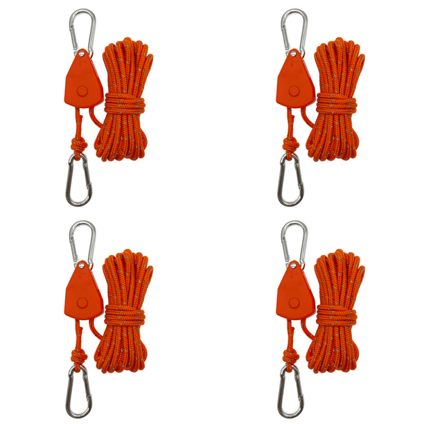 5M 4mm Outdoor Guy Lines Reflectante Ajustable para Acampar Senderismo () Naranja