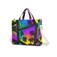 thumbnail image 7 of FORMRS Womens Corduroy Tote Bag Crossbody Shoulder Handbag with Pocket, Colorful Palm Tree Pattern, 7 of 7