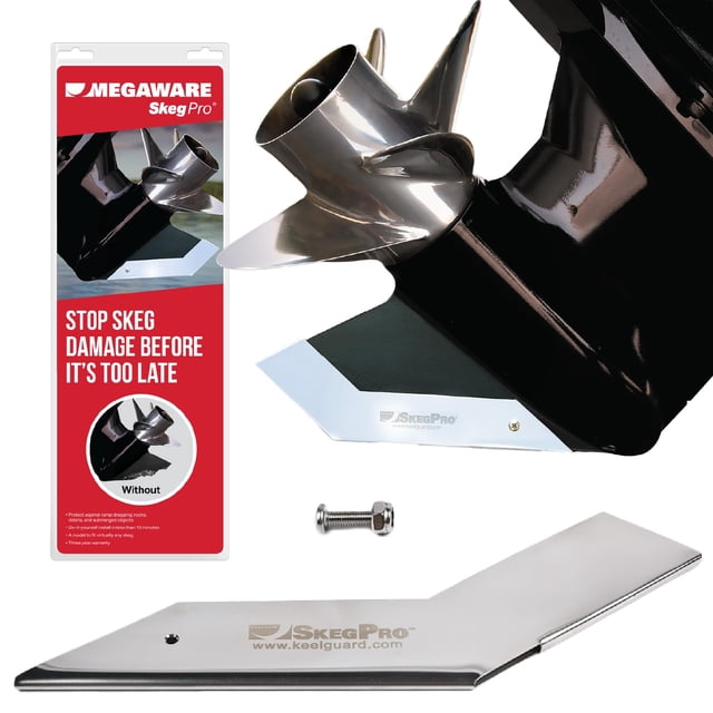 Protector Skeg Megaware SkegPro 667 de acero inoxidable