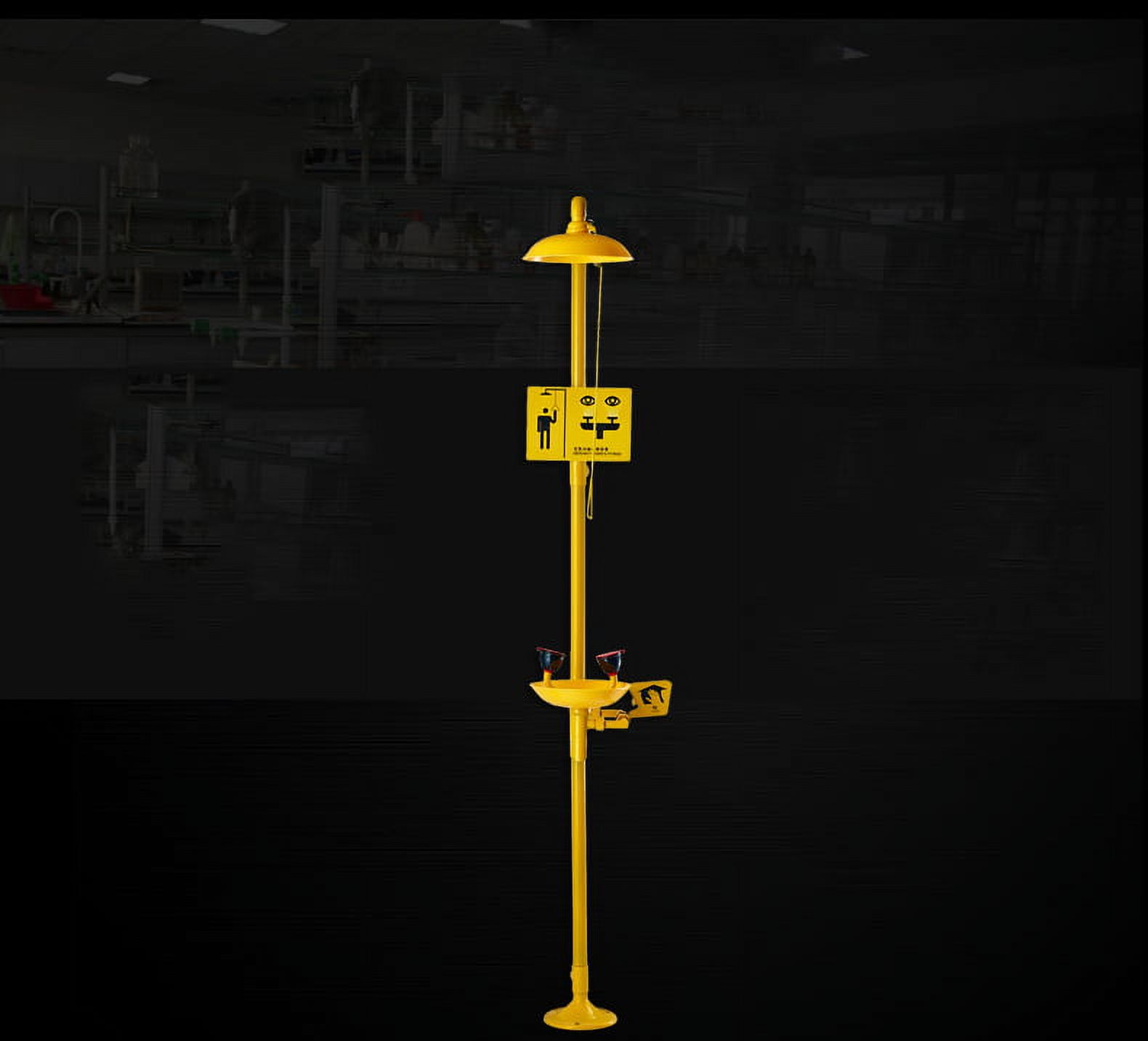 TOPCHANCES Traditional Series Combination Emergency Eyewash and Shower  Carbon Steel Essential Safety Station with ABS Bowl