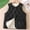 Black, variant on Womens Thermal Vest Sleeveless Button Pocket Inside Wearknit Solid Color Polyester Jacket For Winter Warmth Plus Size Outdoor Casual