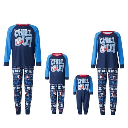 

Spring hue Family Matching Christmas Pajamas Sets Blue Long Sleeve Tops Long Pants Loungewear