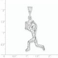 thumbnail image 2 of 925 Sterling Silver Solid Polished Basketball Player Charm 40x22mm Wide Pendant Necklace for Women, 2 of 3
