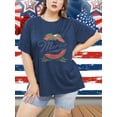 thumbnail image 2 of Anbech Patriotic USA Flag Women Plus Shirts Graphic 4th of July Tee Independence Day Tunic Tshirts, 2 of 6