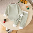 thumbnail image 6 of CAUYDY Newborn Baby Boy Fall Outfits Long Sleeve Romper Bodysuit Pants 0 3 6 9 12 18 24 Months Cute Winter Clothes Set Sizes 12-18 Months,Green, 6 of 8
