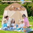thumbnail image 4 of Gymax Kids Play Tent w/Flags and Globe String Lights for 3-12 Years Old Indoor Outdoor Coffee, 4 of 10