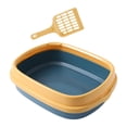 thumbnail image 1 of Caja de arena semiabierta Salvador para gatos portátil desmontable Amarillo Azul Bandeja de arena para gatos, 1 of 10