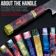 MYVIT Damascus Chef Knife 8-inch Japanese Kitchen Knife 67-Layer VG10 Kiritsuke Santoku Knife with Octagonal Wood Handle and Giftcase