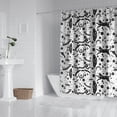 thumbnail image 2 of White Planet Cat Feather Pattern Shower Curtain 84"x72" ,Bathroom Decorative Shower Curtains Set with 12 Hooks,Modern Waterproof Washable Shower Curtain, 2 of 6