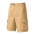 thumbnail image 3 of Lullu Boys Twill Cargo Shorts Active Stretch Summer Shorts with Pockets, Khaki, Sizes 4-14, 3 of 4