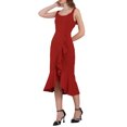 thumbnail image 4 of Vestido midi de cola de pez sin mangas con escote corazón elegante y con volantes para mujer Inspire Chic XL rojo, 4 of 4