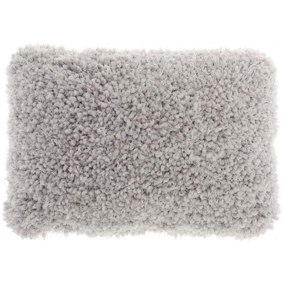 14 x 20 in. Pale Gray Knubby Plush Lumbar Throw Pillow