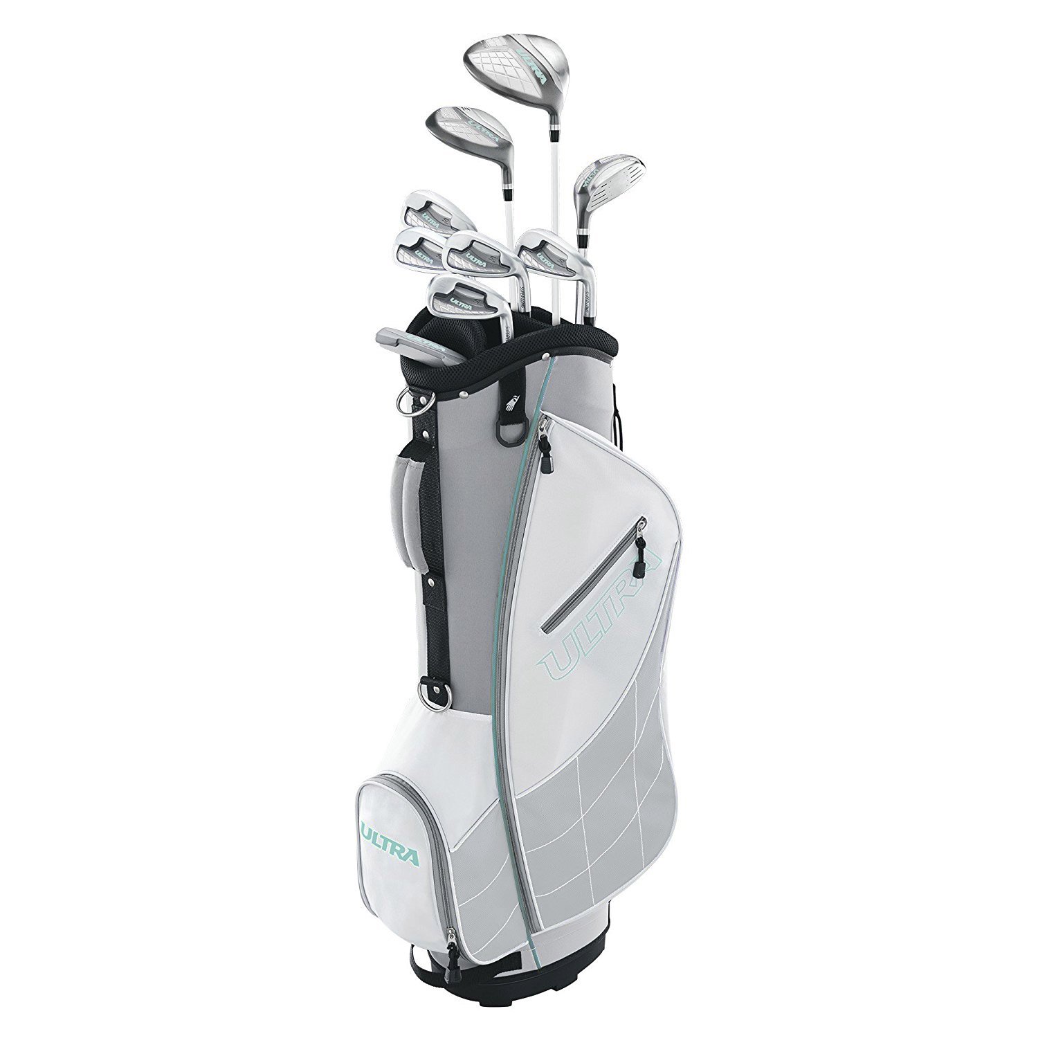 Wilson Ultra Womens Right Handed Complete Golf Club Set with Cart Bag, Gray Mint by Wilson