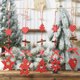 thumbnail image 2 of 5 piezas Navidad nuevo estilo punto rojo colgante de madera cinco estrellas árbol de Navidad colgante creativo Bowknot amor colgante, 2 of 5