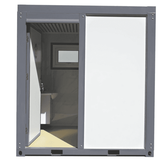 DuraYu Portable Toilet with Fan-Shaped Door Shower, Outdoor Mobile Bathroom with Sink, Ventilation Fan & Rain Shower for Camping and Events