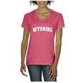 thumbnail image 1 of Artix - Women's T-Shirt V-Neck Short Sleeve, up to Women Size 3XL - Wyoming Cheyenne, 1 of 5
