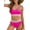 AB Hot Pink, variant on Women's Bikini Sets Colorblock Trim 2 Piece Swimsuit High Waisted Bathing Suits for Women Scoop Neck Adjustable Spaghetti Straps Bikini Swimwear Pink M