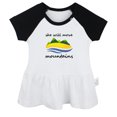 thumbnail image 2 of iDzn She Will Move Mountains Funny Dresses For Baby, Newborn Babies Skirts, Infant Princess Dress, 0-24M Kids Graphic Clothes (Black Raglan Dresses, 0-6 Months), 2 of 5