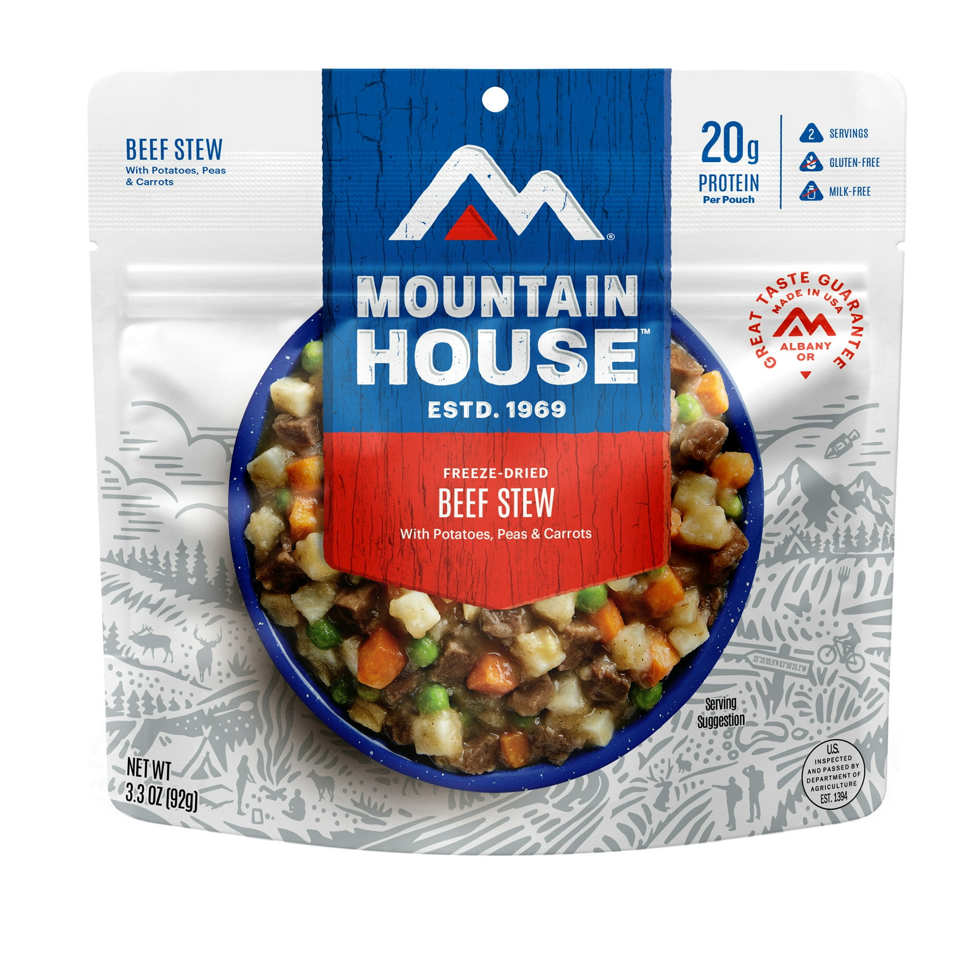 Mountain House Beef Stew Freeze-Dried Food 2 Servings GF
