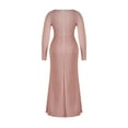 thumbnail image 3 of goowrom Robe une Pièce Grande Taille pour Femmes, Robe Longue à Col en V Profond avec Ceinture et Manches Longues, 3 of 7