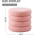 thumbnail image 3 of Wimarsbon Round Storage Ottoman, Modern Sherpa Footstool, Teddy Vanity Stool with Flip-Top Tray, Makeup Chair for Home Decor, Upholstered Footrest for Living Room & Bedroom (Pink L), 3 of 18