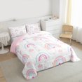 thumbnail image 3 of Manfei Cartoon bohemian Rainbow Bedding Comforter Set,Clouds Stars Pattern Twin Comforter Sets,Pink White Blue Bedding Set For Girls Teens,Luxury Bedroom Decor Reversible,2-Piece, 3 of 8
