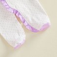 thumbnail image 6 of Cjfdfy Newborn Baby Girl Fall Outfit Little Sister Dot Print Ruffled Long Sleeve Button Footed Romper And Bow Headband Infant Coming Home Outfit Baby Cute Fall Winter Outfits, 6 of 7