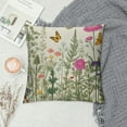 thumbnail image 2 of QZHH Spring Floral Pillow Covers  Wildflower Sage Green Flowers Butterfly Print Decorative Throw Pillow Covers Square Cushion Cover Rustic Decor for Picnic Party Wedding Living Room, 2 of 5
