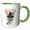 Green/White, variant on 3drose, Lilac Point Siamese with a Turkey Feather and Pilgrim Hat Thanksgiving, 11oz Magic Transforming Mug