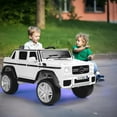 thumbnail image 3 of JOYLDIAS 12V Kids Ride on Car 3 Speeds Licensed Mercedes-Benz Electric Toy w/ Bluetooth, Remote Control, LED Lights (White), 3 of 31