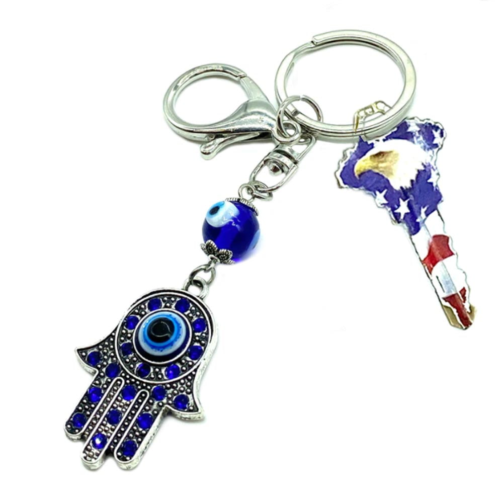 Evil Eye Key Chain Ring Funny Holder for Purse Handbag Decoration Craft 1 Pc 