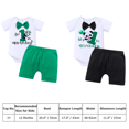 thumbnail image 4 of IBTOM CASTLE Infant Baby Boys Jungle Woodland Sea Animals 1st Birthday Outfit Bowtie Romper + Short Pants Cake Smash Photo Shoot Clothes Set 12 Months Green Panda Boxer, 4 of 8