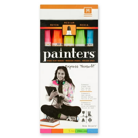 Elmer's Painters Opaque Paint Markers, Medium Point, Neon Colors, 5 Count