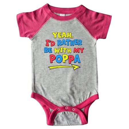 

Inktastic Yeah I d Rather be with My Poppa in Red Yellow and Blue Gift Baby Boy or Baby Girl Bodysuit