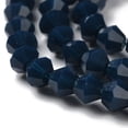 thumbnail image 3 of Opaque Solid Color Imitation Jade Glass Beads Strands Faceted Bicone Prussian Blue 4x4mm Hole: 0.8mm about 82~85pcs/strand 30.5~31cm, 3 of 4
