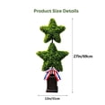 thumbnail image 3 of erdimoy 27" Double Star Artificial Topiary Tree, Patriotic 4th of July Outdoor Potted Plant with Bow, 3 of 6