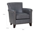 thumbnail image 5 of Tria 35 Inch Accent Chair- Gray Top Grain and Split Leather- Solid Wood, 5 of 6