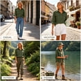 thumbnail image 2 of Upf 50 Sun Protection Women's Long Sleeve Shirts Outdoor Fast Dry Fishing Hiking Travel Tops Lightweight Breathable Rash Guard for Summer | CSEONE,Army Green L, 2 of 9