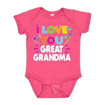 

Inktastic I Love You Great Grandma with Flowers Gift Baby Girl Bodysuit