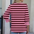 thumbnail image 4 of Womens Henley Shirts, 3/4 Sleeve Shirts for Women Summer Fashion Loose Fit Striped Printed Button Up Crewneck T-Shirts S-2XL, 4 of 6