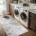 thumbnail image 5 of Washable 2x5 Hallway Runner Rug: Indoor Abstract Water Resistant Kitchen Entryway Rug Soft Living Room Bedroom Carpet Thin Low Pile Non Slip Floor Mat For Bathroom Laundry Room(2x5 Light/grey), 5 of 8