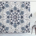 thumbnail image 1 of Ambesonne Ethnic Shower Curtain, Vintage Abstract Flower Art, 69"Wx84"L, Sea Blue, 1 of 3
