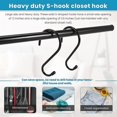 thumbnail image 5 of 12 Pack 6 inch Large Heavy Duty S Hooks for Hanging, Non Slip Rubber Coated S Hooks,Steel Metal Hooks for Hanging, 5 of 5