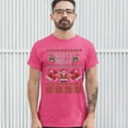 thumbnail image 3 of Tee Hunt Santa Squad T-Shirt Cute Ugly Sweater Merry and Bright Christmas Men's Tee, Hot Pink, XX-Large, 3 of 5