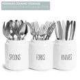 thumbnail image 5 of Barnyard Designs Silverware Caddy for Countertop - Cutlery Organizer for Spoon, Fork, and Knife - Ceramic Utensil Holder for Flatware or Plasticware - Perfect for Parties - 12.5” x 4.25” x 5” (White), 5 of 5